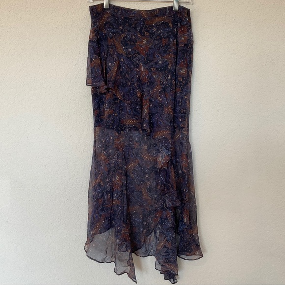 Veronica Beard NWT Trixie Silk Handkerchief Chiffon Ruffle Asymmetric Midi 4 - Picture 13 of 16